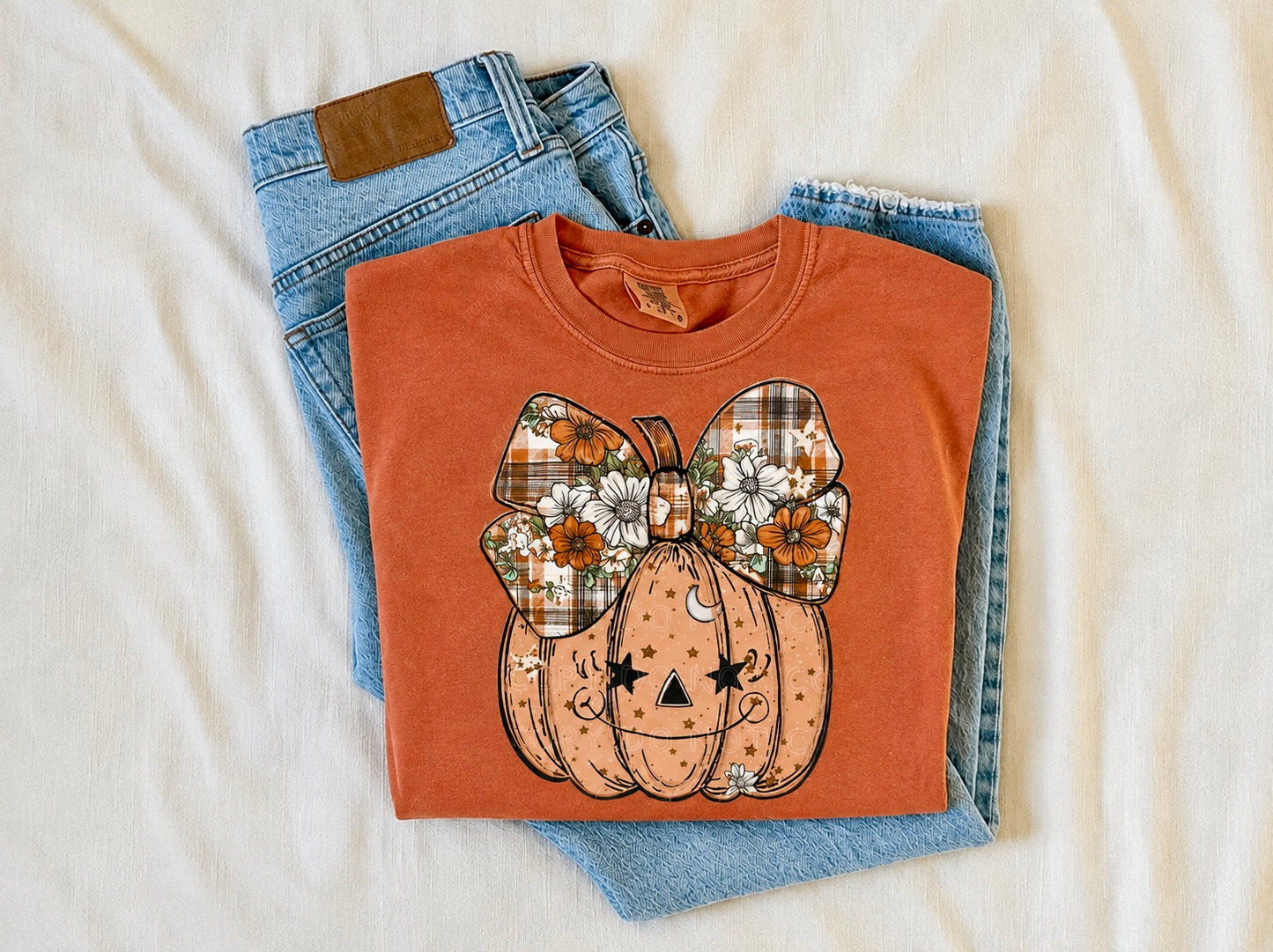 gingham bow pumpkin