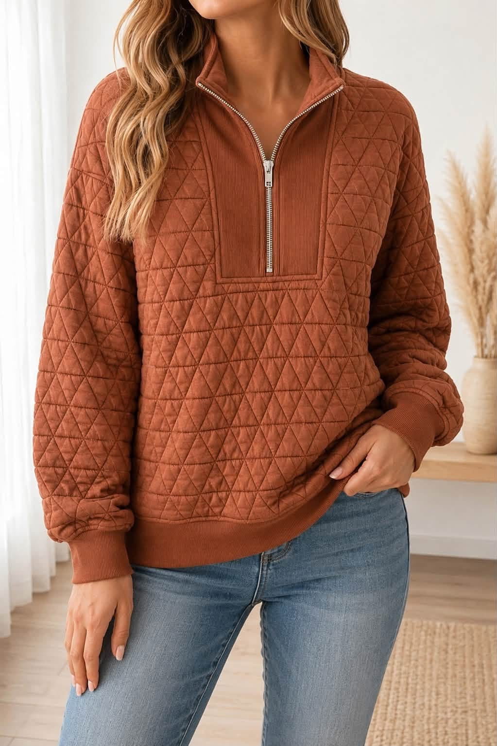 quilted sweatshirt