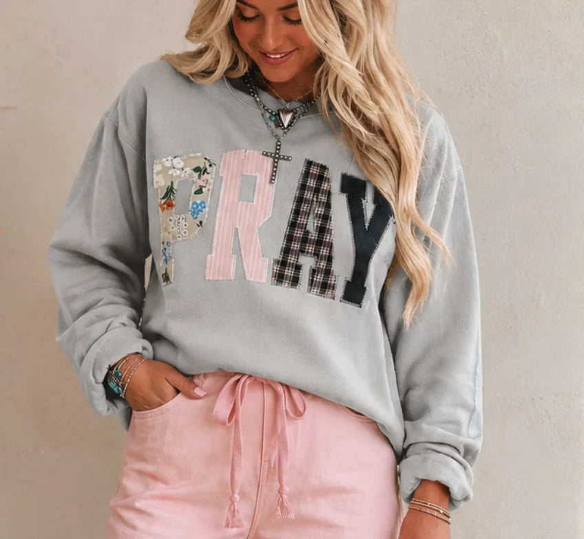pray patchwork embroidery