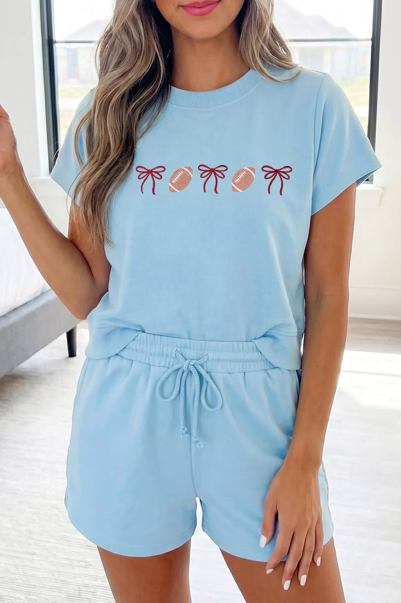 embroidered football set