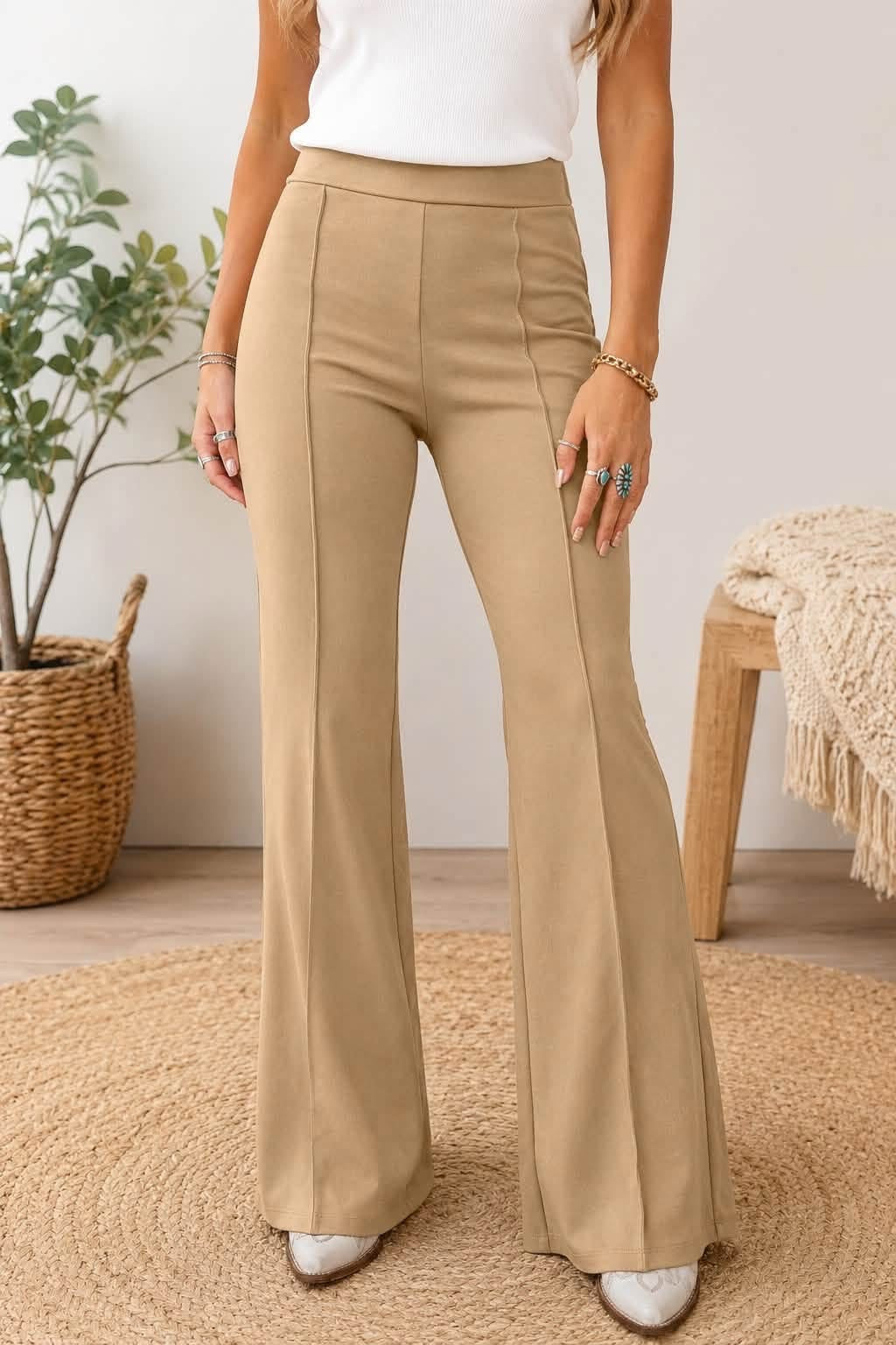high waist fit flares