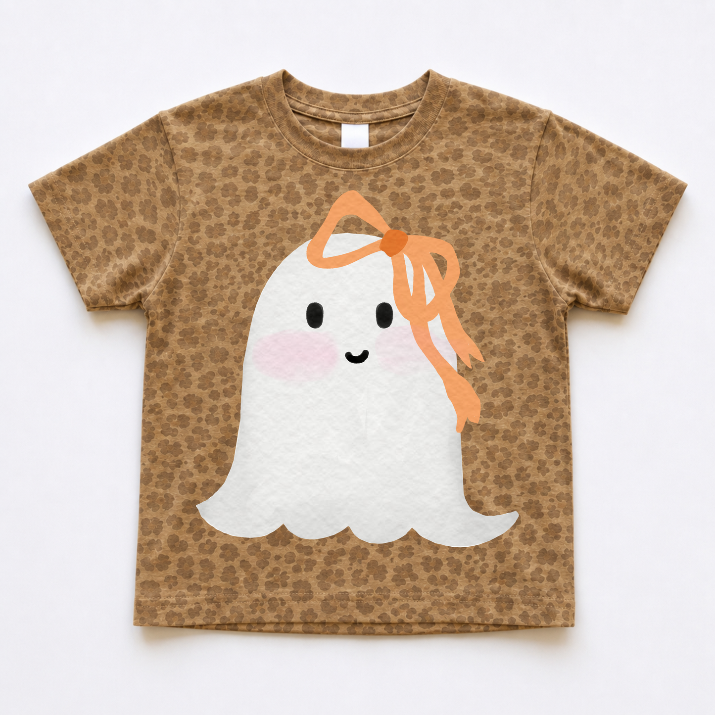 cutesy ghost tee - brown leopard