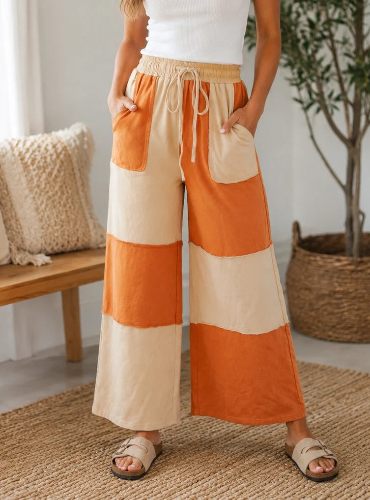 raw seam color block pants - 2The9's Preorder