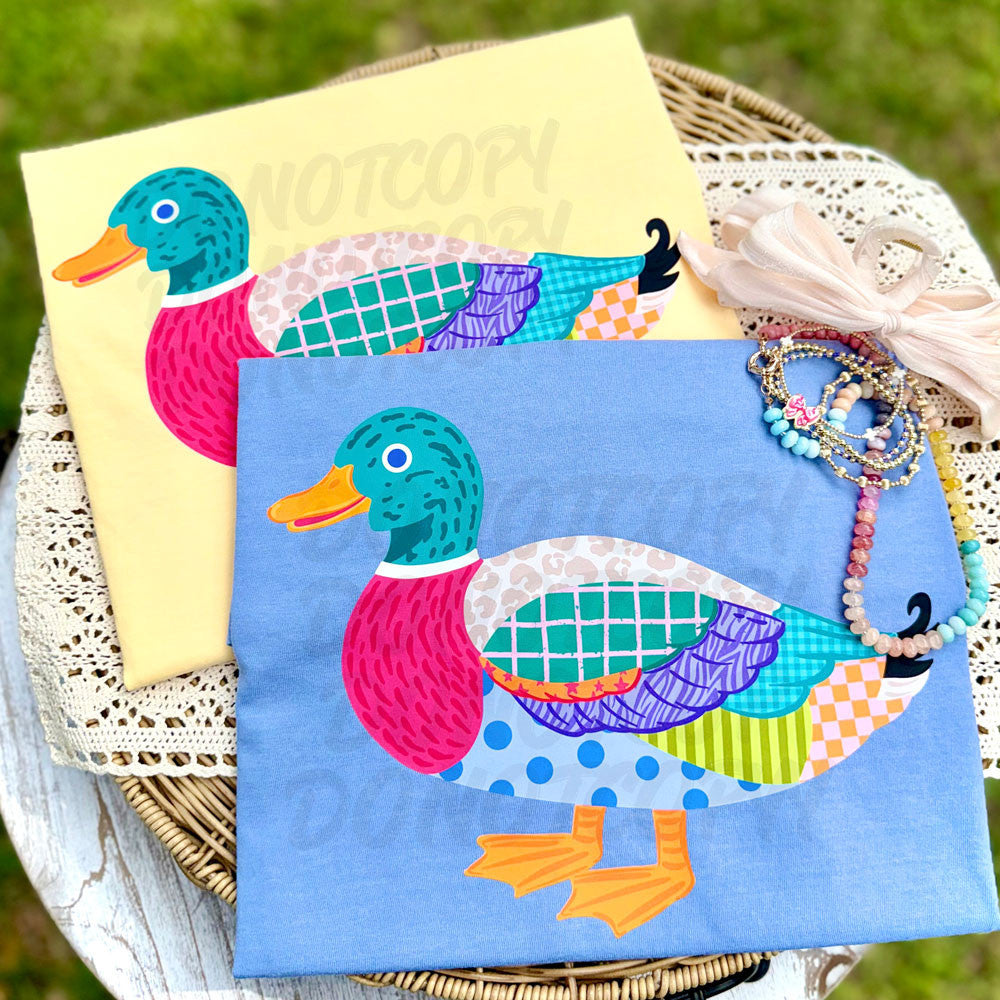 bright patchwork duck