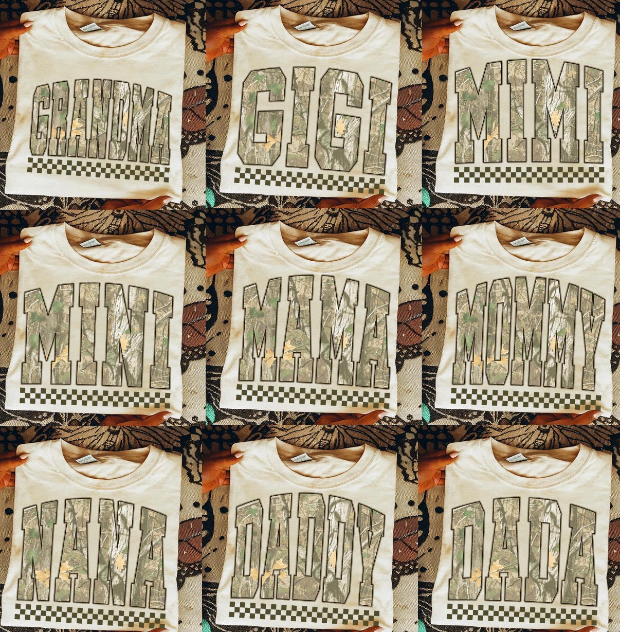 camo family names • only names that are shown in photo