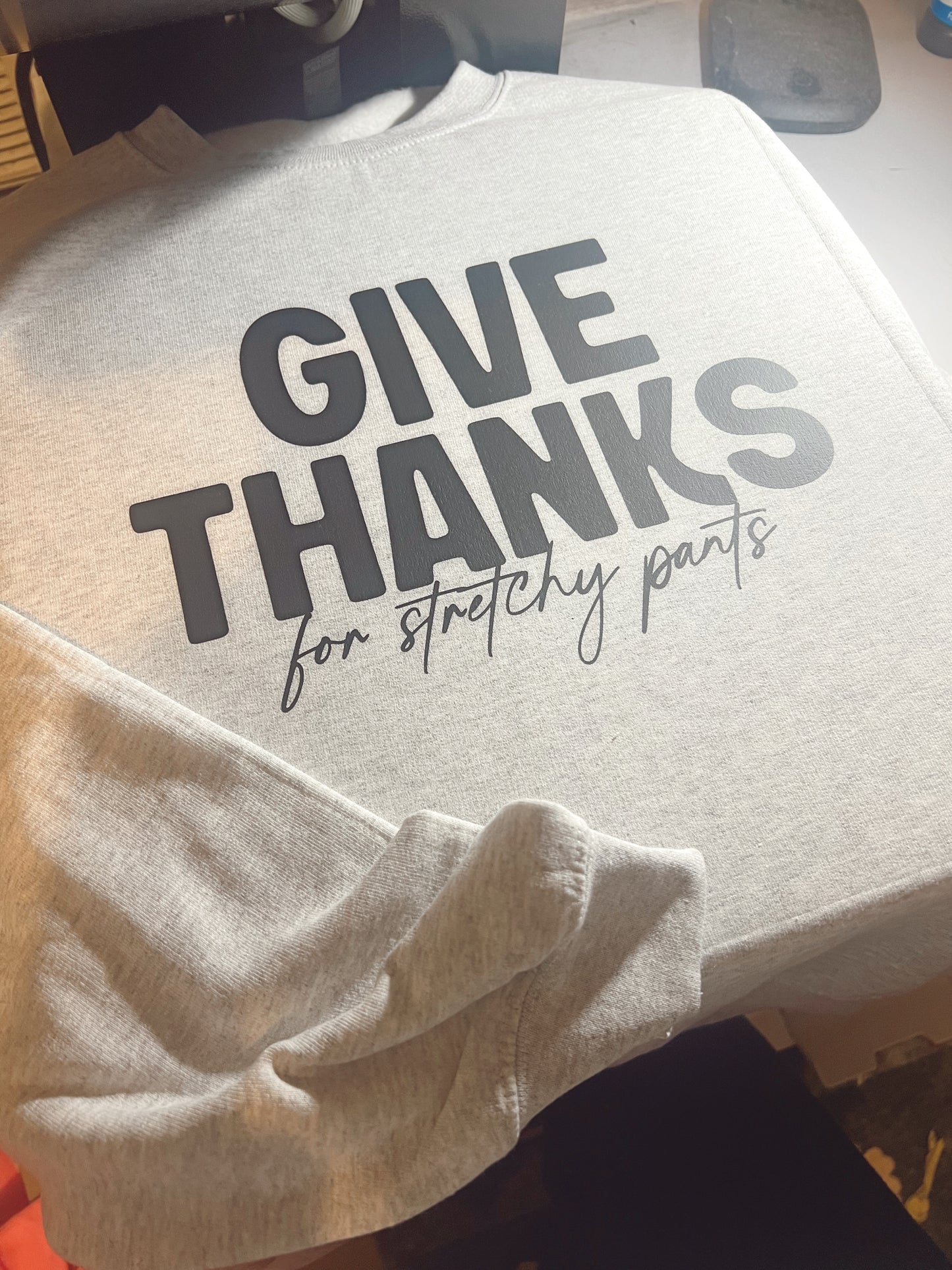 give thanks to stretchy pants