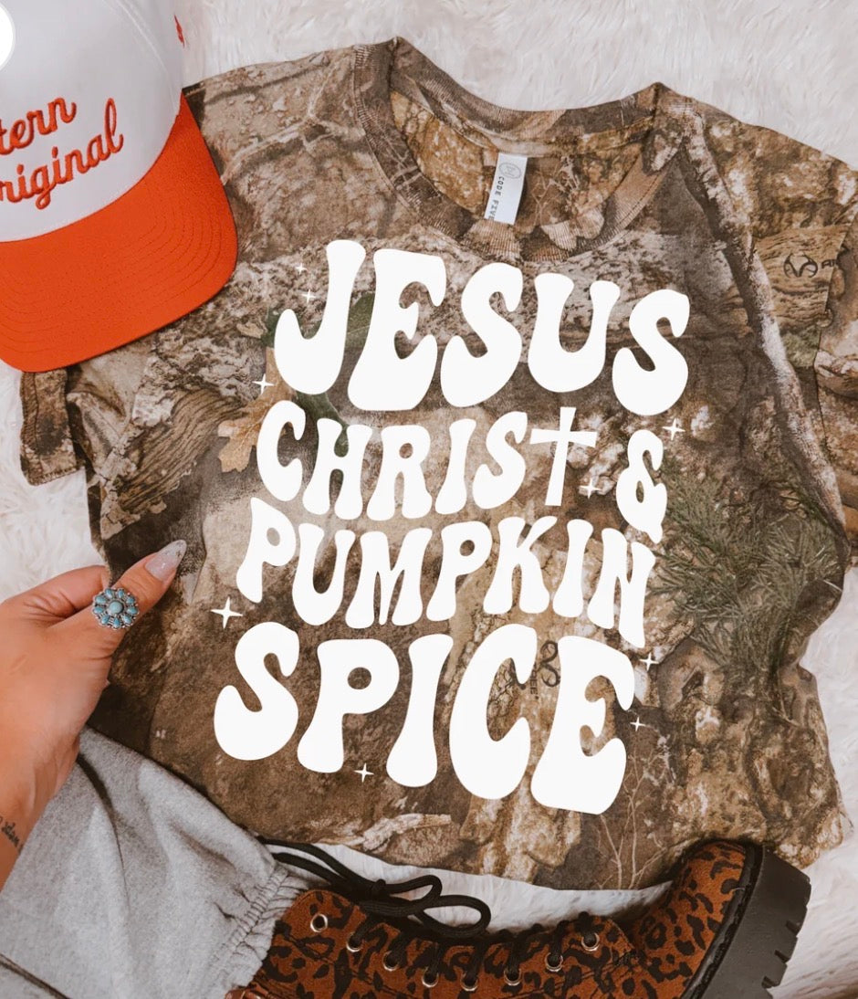 Jesus Christ & pumpkin spice - camo version