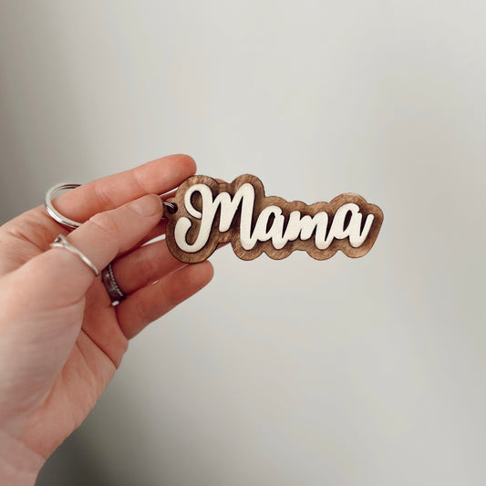 WOODEN NAME KEYCHAIN