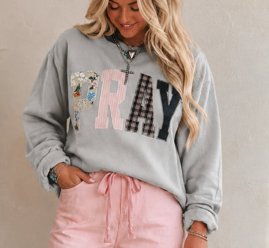pray patchwork embroidery