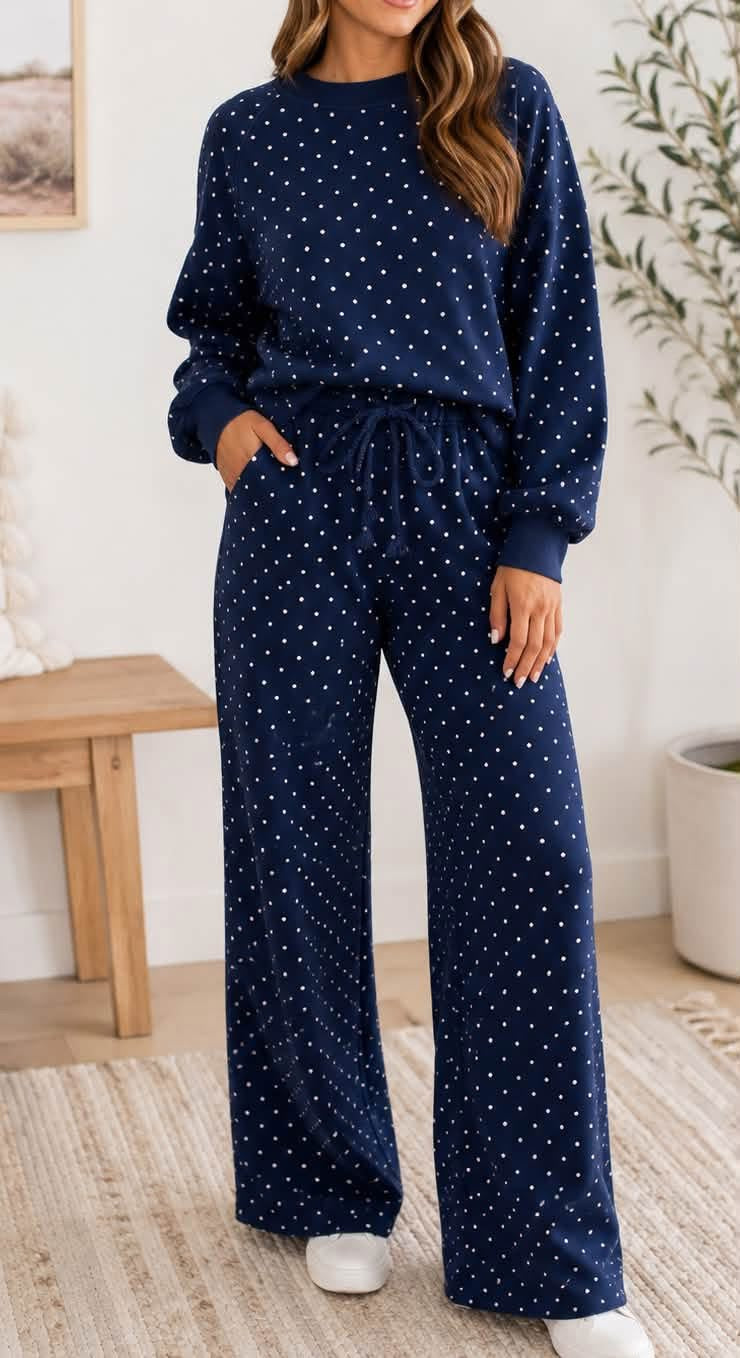 blue polka dot set