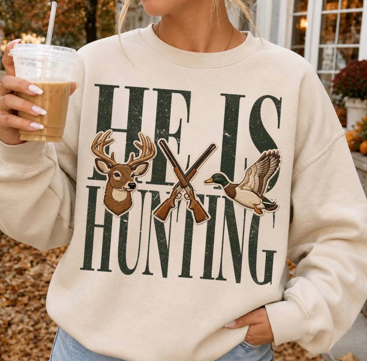 he is hunting