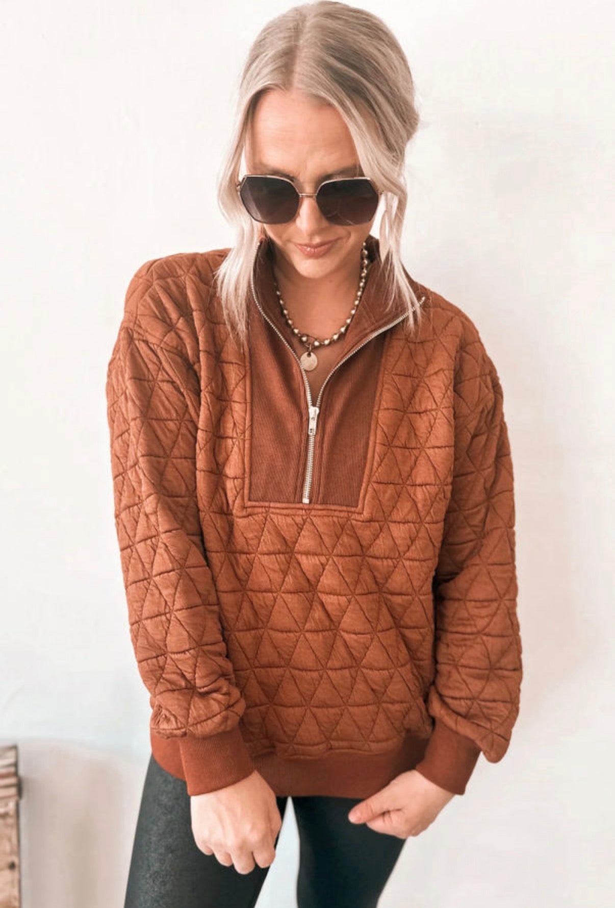 quilted sweatshirt