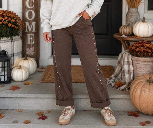 rivet ankle jeans