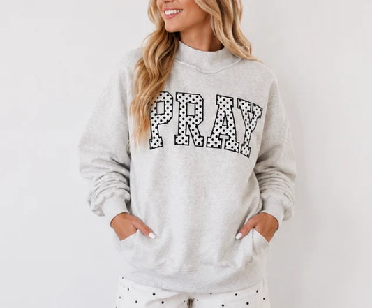 pray mock neck embroidered