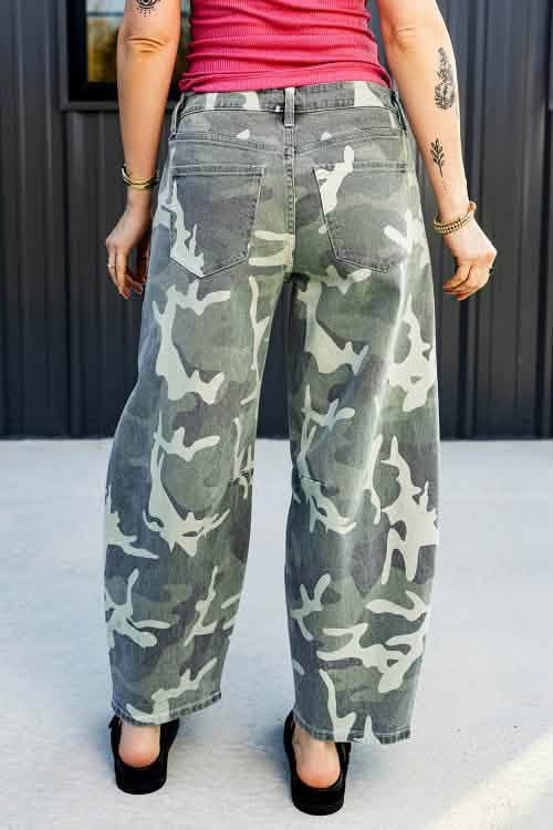 camo ankle length jeans
