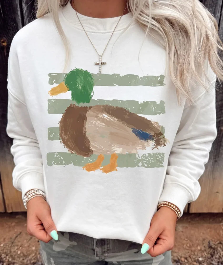 duck graphic pullover