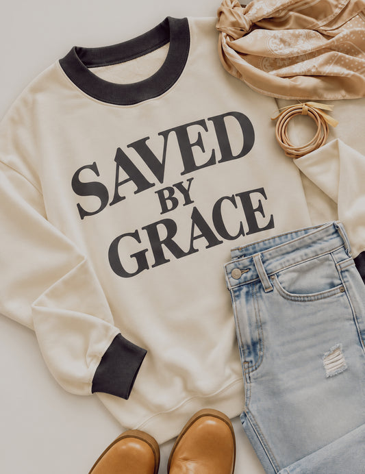 saved by grace oversized sweatshirt - 2The9’s Preorder