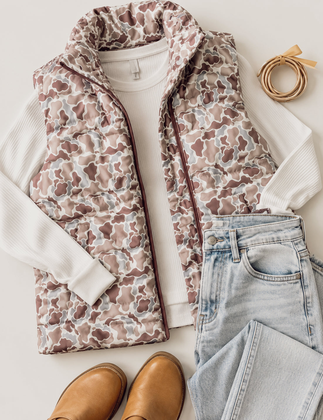 camo puffer vest