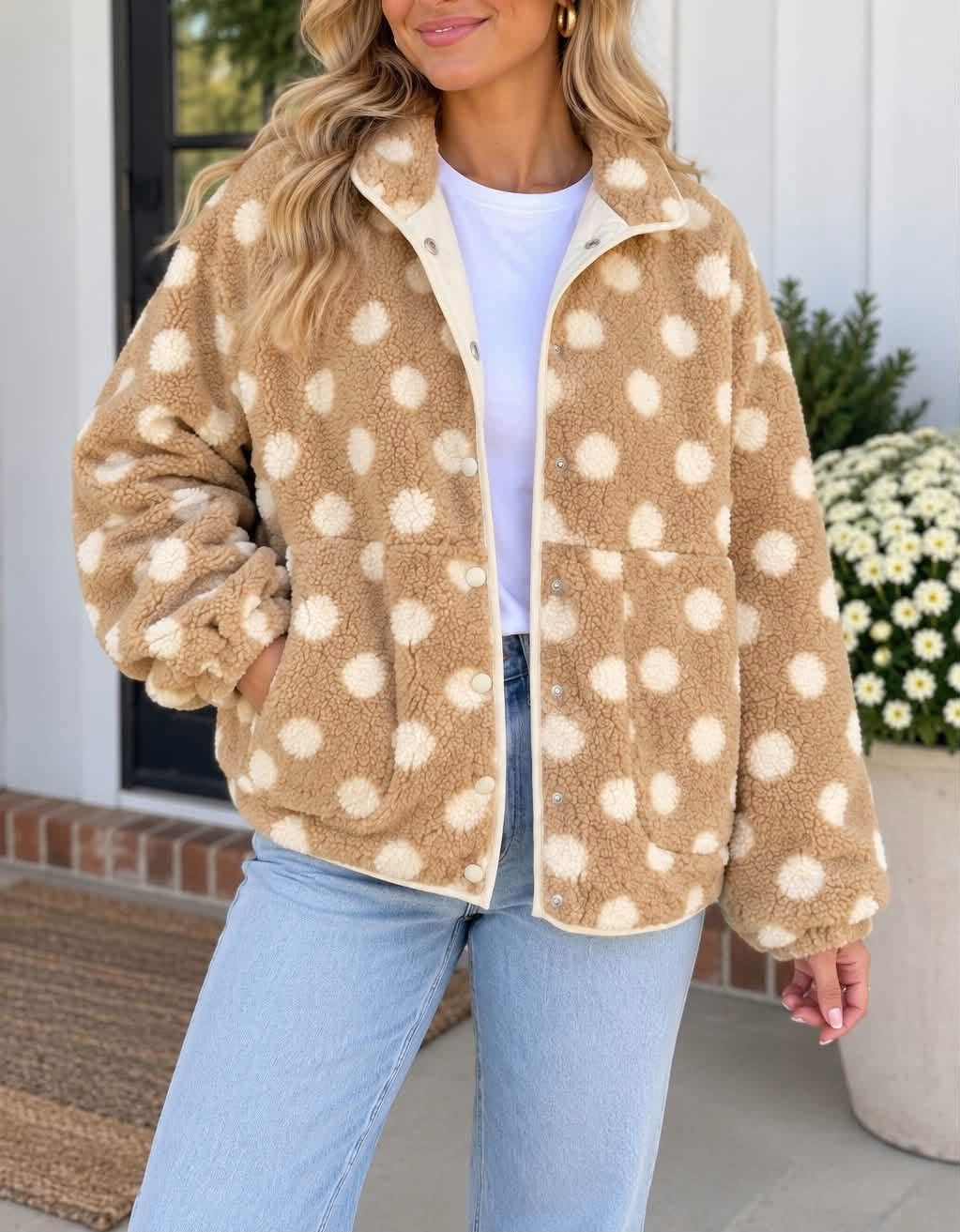 khaki polka dot jacket - 2The9’s Preorder