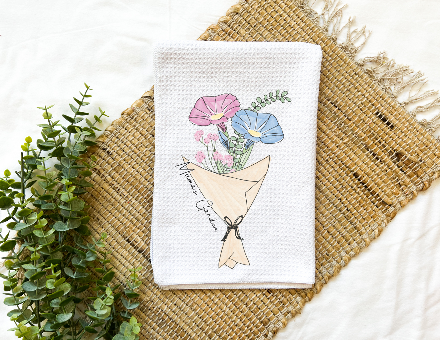 garden bouquet • mothers day waffle knit towel